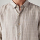 Men's Checkered Slim Fit Linen Shirt - Detail View