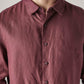 Men's Solid Slim Fit Linen Redloop Shirt - Detail View