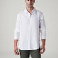 Men's Solid Slim Fit Linen Redloop Shirt - Front View