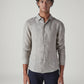Men's Redloop Light Grey Solid Slim Fit Linen Shirt - Front View