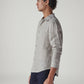 Men's Redloop Light Grey Solid Slim Fit Linen Shirt - Side View