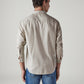 Men's Redloop Striped Slim Fit Linen Shirt - Back View