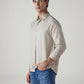 Men's Redloop Striped Slim Fit Linen Shirt - Side View