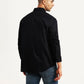Men's Textured Black Slim Fit Shirt - Back View