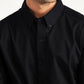 Men's Textured Black Slim Fit Shirt - Detail View