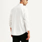 Men's Solid White Slim Fit Shirt - Back View