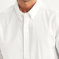 Men's Solid White Slim Fit Shirt - Detail View