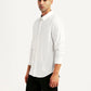 Men's Solid White Slim Fit Shirt - Side View
