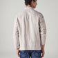 Men's Self Design Beige Linen Jackets - Back View