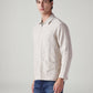 Men's Self Design Beige Linen Jackets - Side View