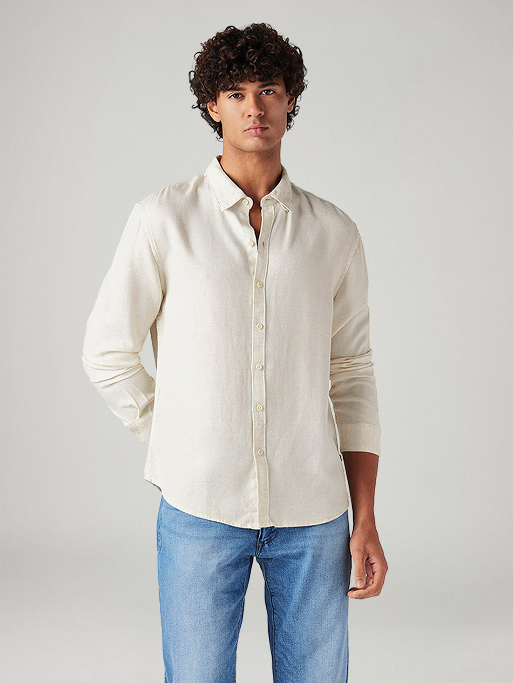 Men's Solid Slim Fit Linen Shirt