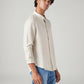 Men's Solid Slim Fit Linen Shirt - Side View