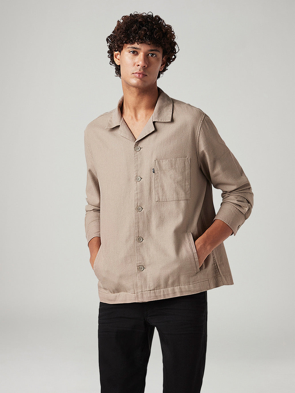 Men's Solid Relaxed Fit Linen Shirt
