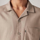 Men's Solid Relaxed Fit Linen Shirt - Detail View