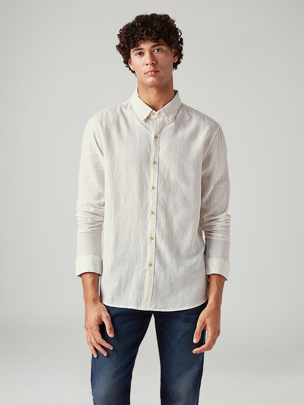Men's Solid Slim Fit Linen Shirt