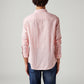 Men's Striped Slim Fit Linen Shirt - Back View