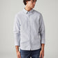 Men's Striped Slim Fit Linen Shirt - Front View