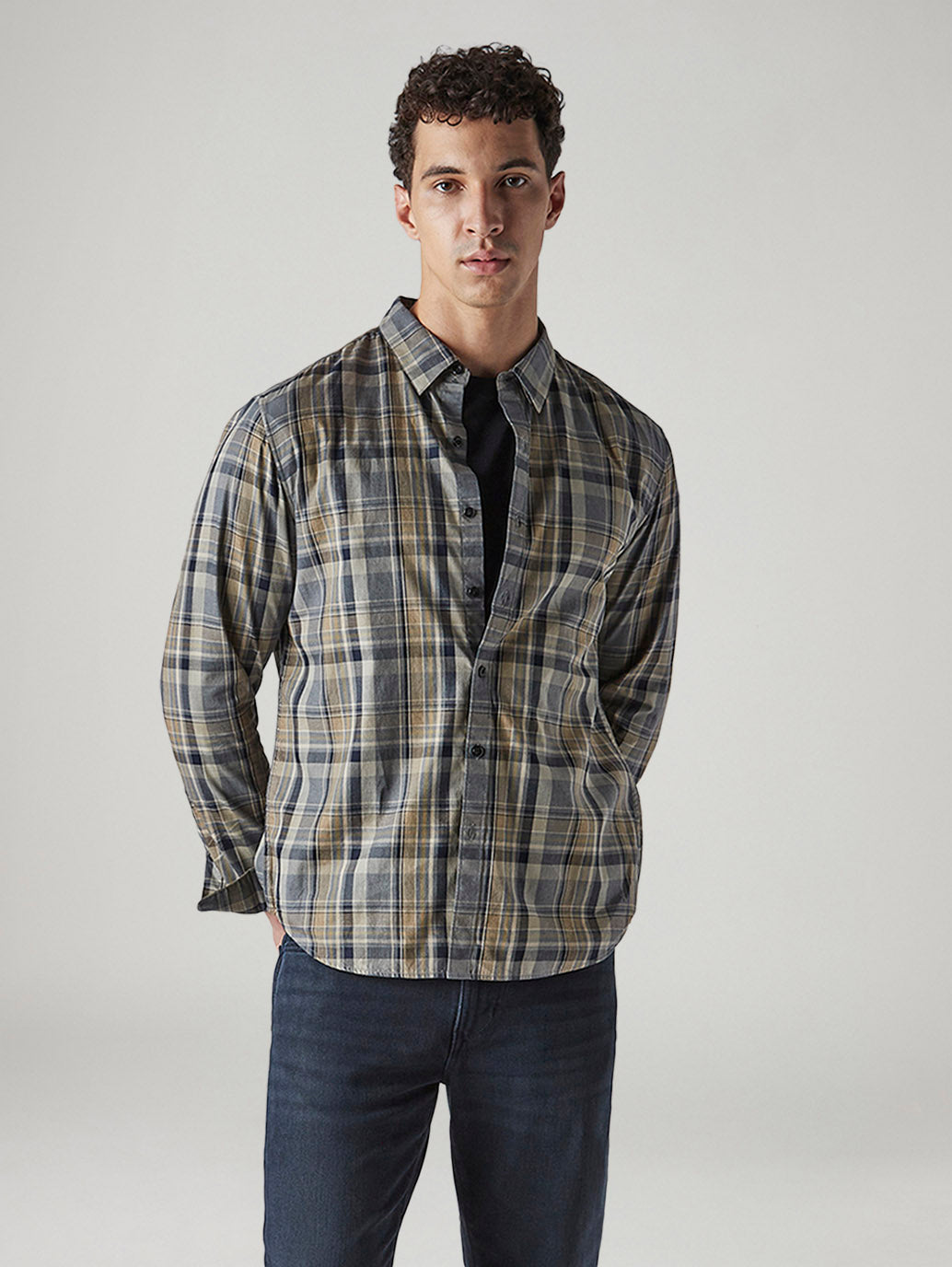 Men's Checkered Slim Fit Redloop Shirt
