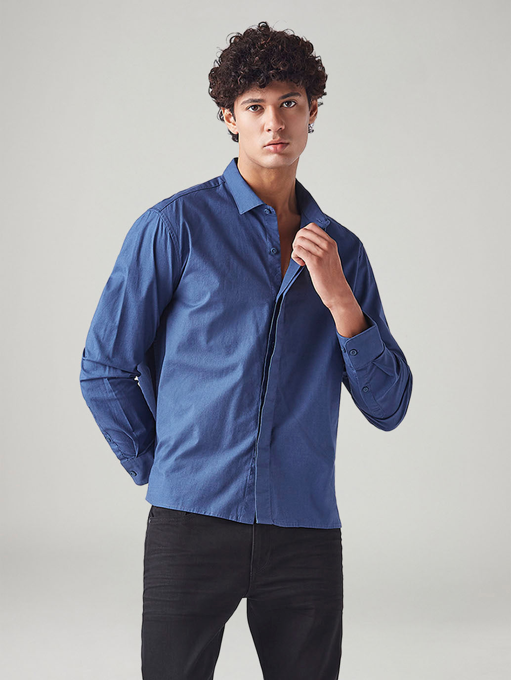 Men's Solid Slim Fit Linen Shirt