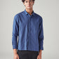Men's Solid Slim Fit Linen Shirt - Front View
