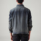 Men's Solid Relaxed Fit Jacket - Back View