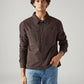 Men's Solid Boxy Fit Overdyed Shirt - Front View