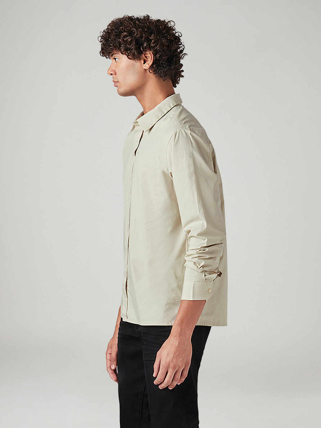 Men's Solid Slim Fit Shirt - Side View