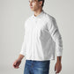 Men's Solid Slim Fit Poplin Redloop Shirt - Side View