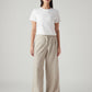 Women's Beige Straight Fit Mid Rise Trousers - Front View