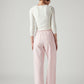 Women's Light Pink Loose Fit High Rise Cargos - Back View
