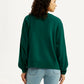 Women's Embroidered Dark Green Oversized Sweatshirt - Back View