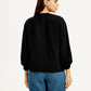 Women's Embroidered Black Oversized Crew Neck Sweatshirt - Back View