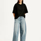 Women's Light Blue Baggy Dad Barrel Loose Fit Mid Rise Jeans - Styleshot View