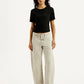 Women's Beige Barrel Loose Fit Mid Rise Jeans - Front View