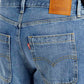 Women's Blue XL Straight Loose Fit Mid Rise Jeans - Detail View