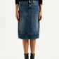 Women's Blue Regular Fit Mid Rise Skirt - Front View