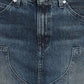 Women's Mid Rise Blue Regular Fit Skirt - detail View