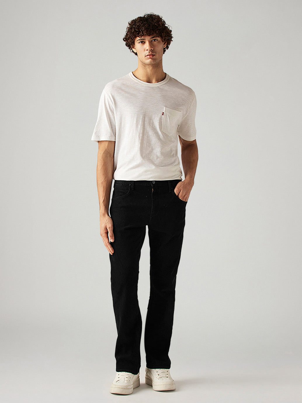 Men's 517 Black Bootcut Fit Mid Rise Redloop Jeans - Front View