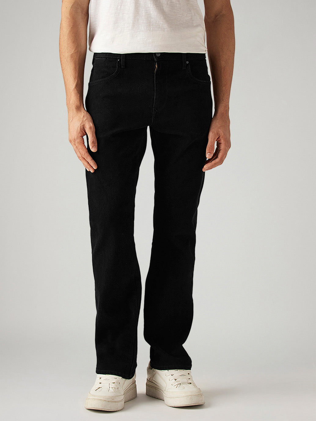Men's 517 Black Bootcut Fit Mid Rise Redloop Jeans - Front View