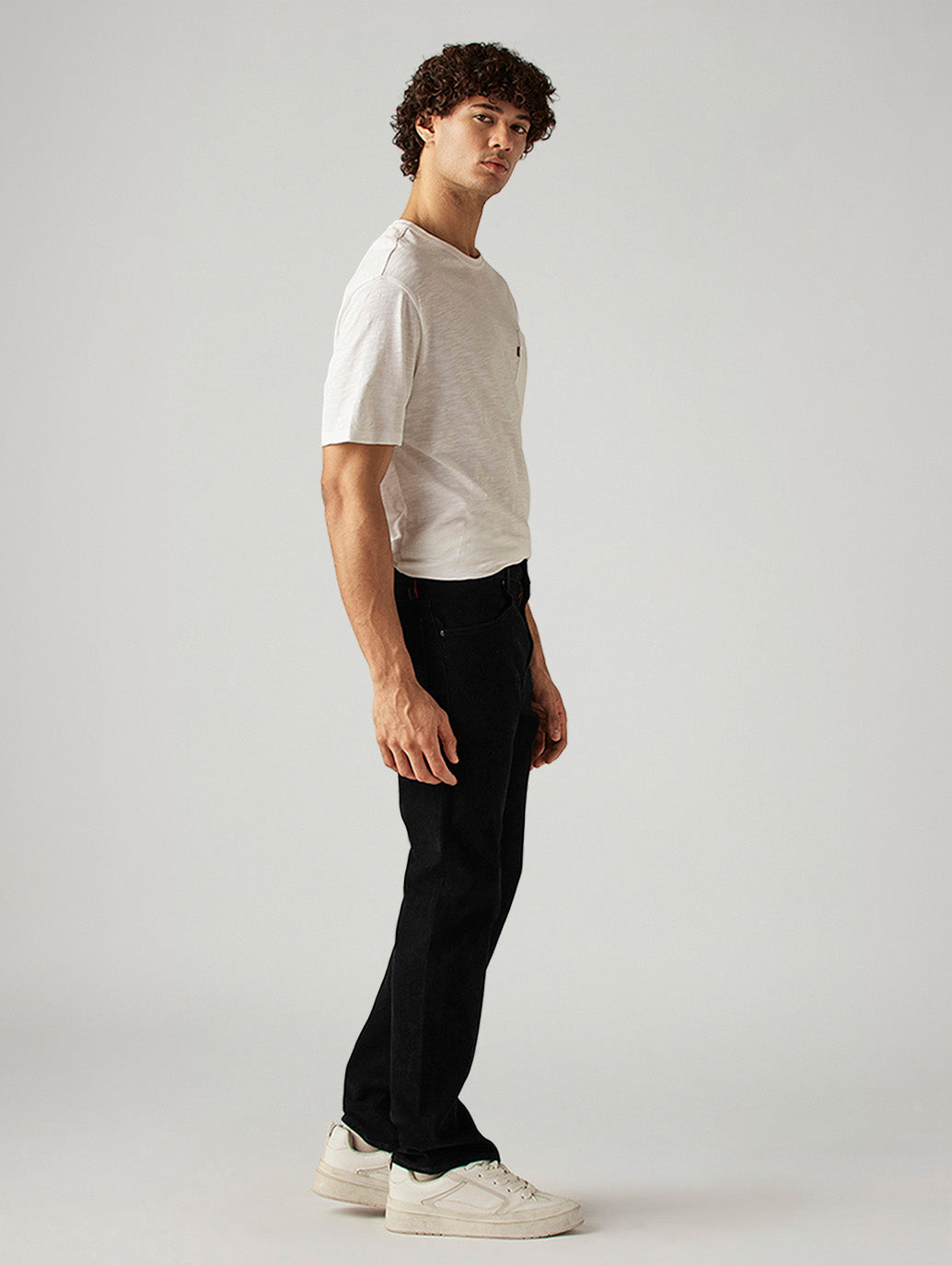 Men's 517 Black Bootcut Fit Mid Rise Redloop Jeans - Side View