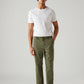 Men's Olive Relaxed Fit Mid Rise Tech Pant - Front View