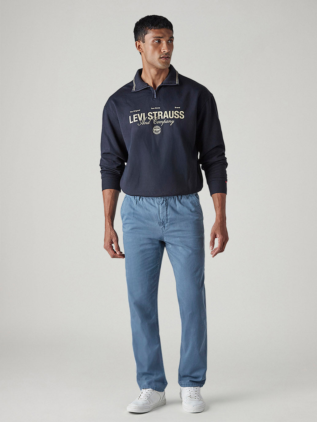 Men's Blue Authentic Relaxed Fit Mid Rise Tech Pant - 20 View