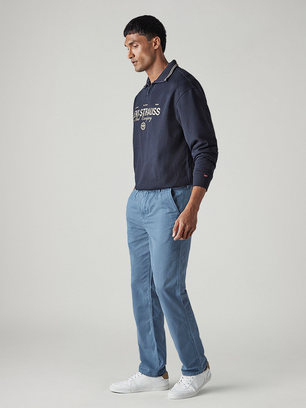Men's Blue Authentic Relaxed Fit Mid Rise Tech Pant - 20 View