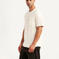 Men's Solid Off White Slim Fit T-shirt - Side View