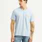 Men's Solid Light Blue Slim Fit T-shirt - Front View