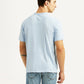 Men's Solid Light Blue Slim Fit T-shirt - Back View