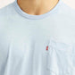 Men's Solid Light Blue Slim Fit T-shirt - Detail View
