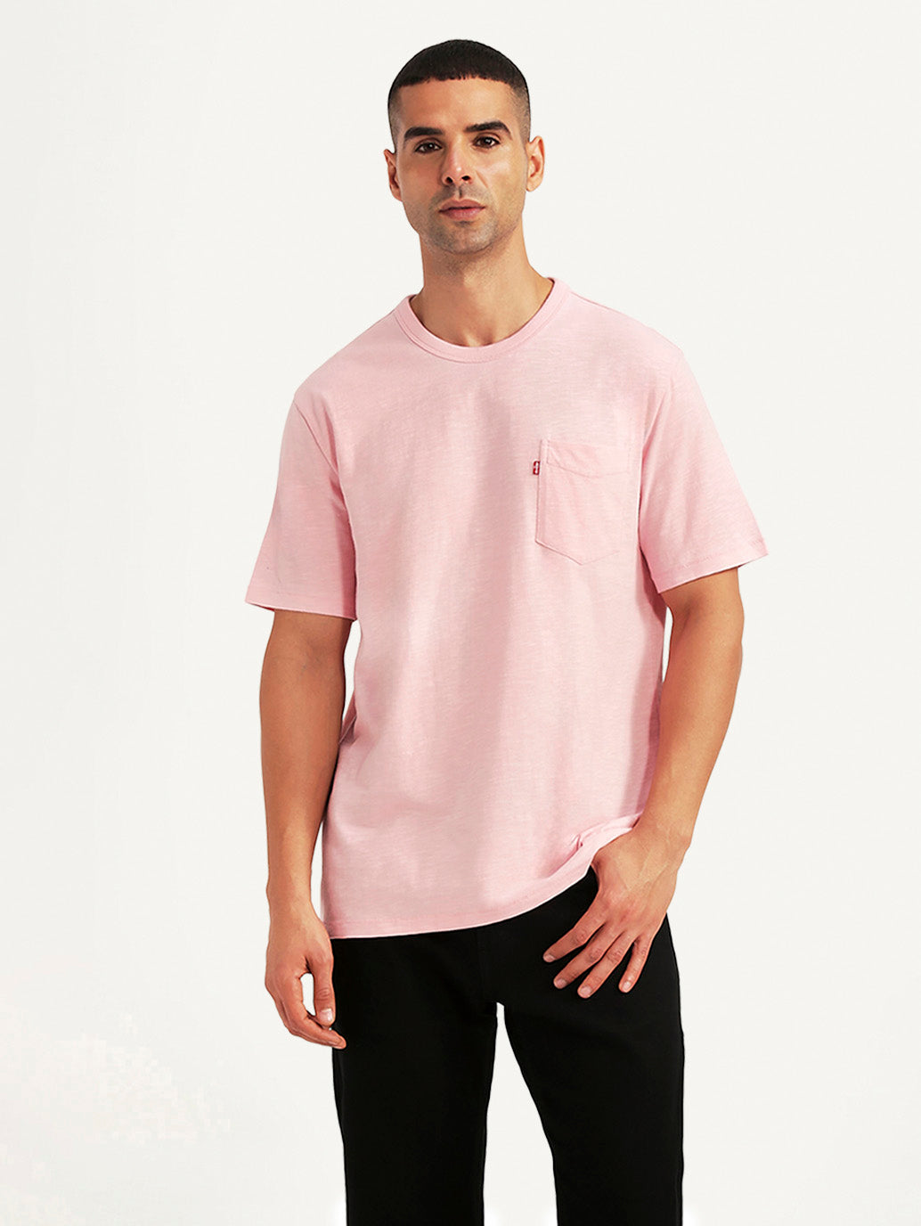Men's Solid Pink Slim Fit T-shirt