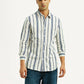 Men's Striped White Slim Fit Shirt - Styleshot View