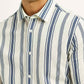 Men's Striped White Slim Fit Shirt - Detail View